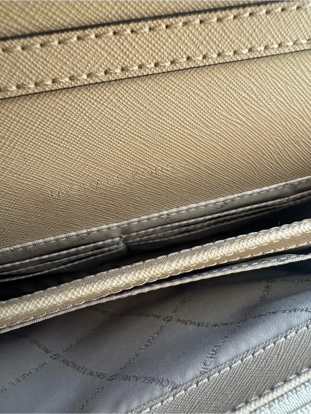 Michael Kors Daniela Saffiano Leather Crossbody Bag Gold Chain